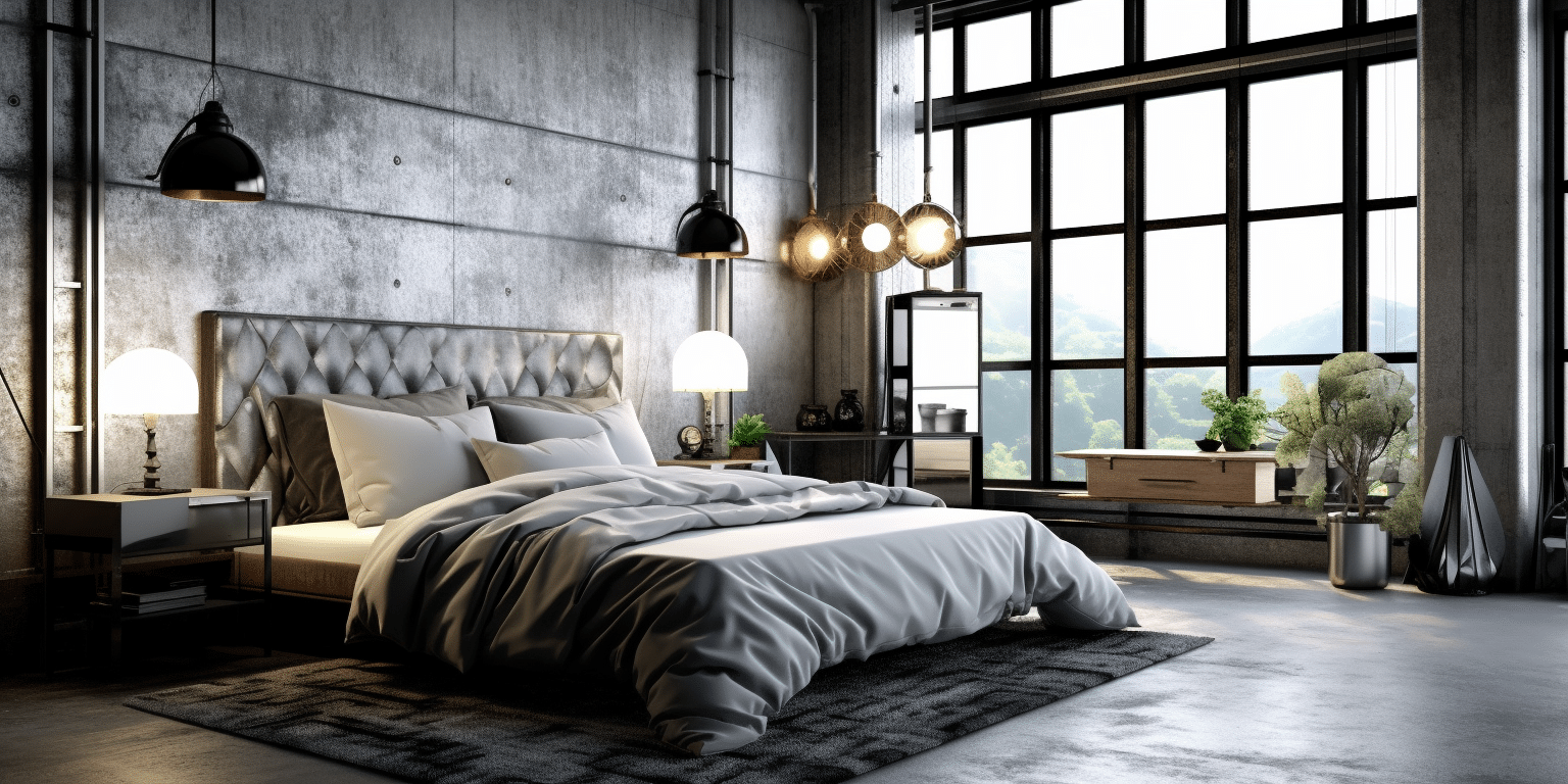 brutalist interior design bedroom