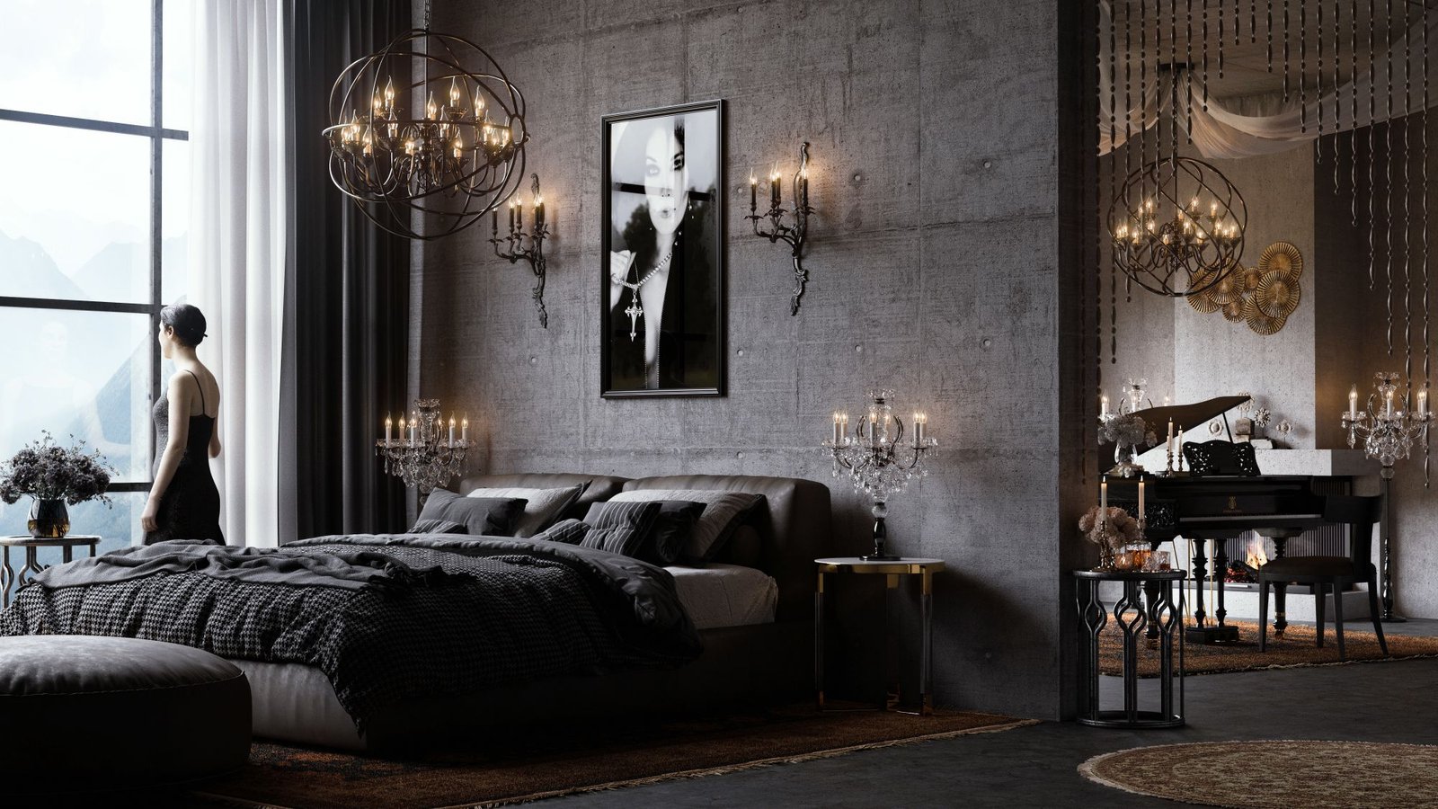 Moody Gothic Interior Design - Woodgrain