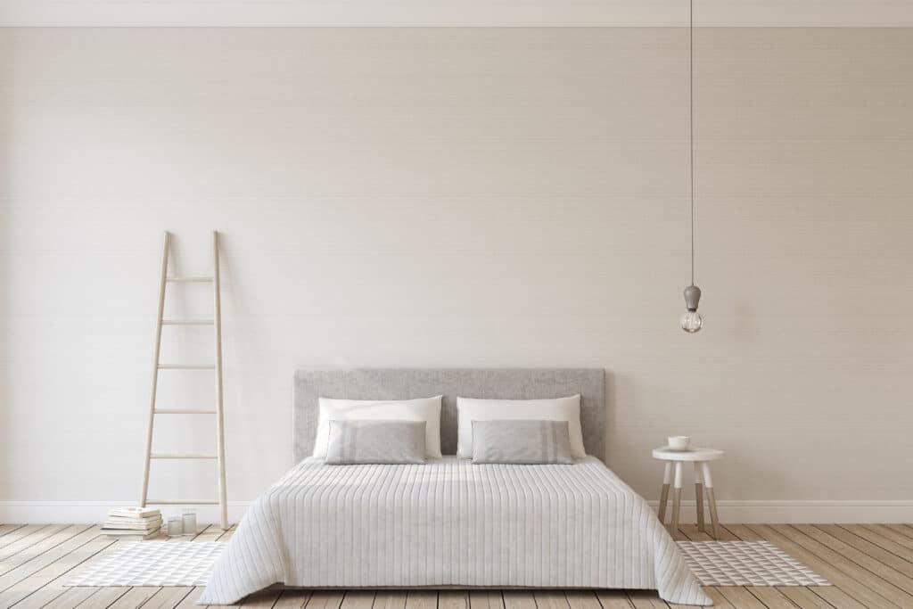 neutral minimalist bedroom