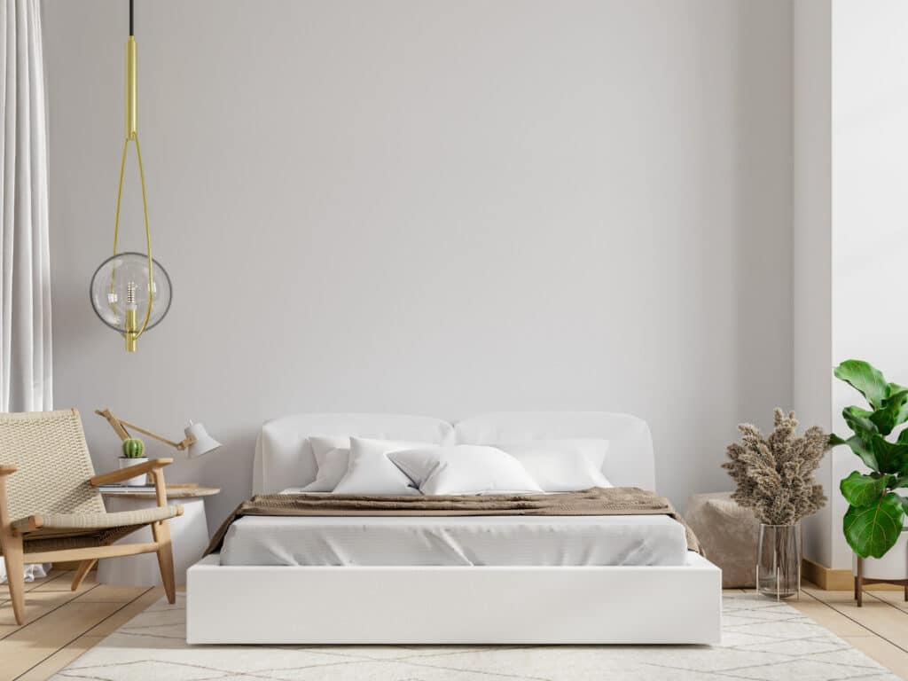 neutral minimalist bedroom