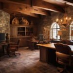 Medieval inspired interior with rustic architecture