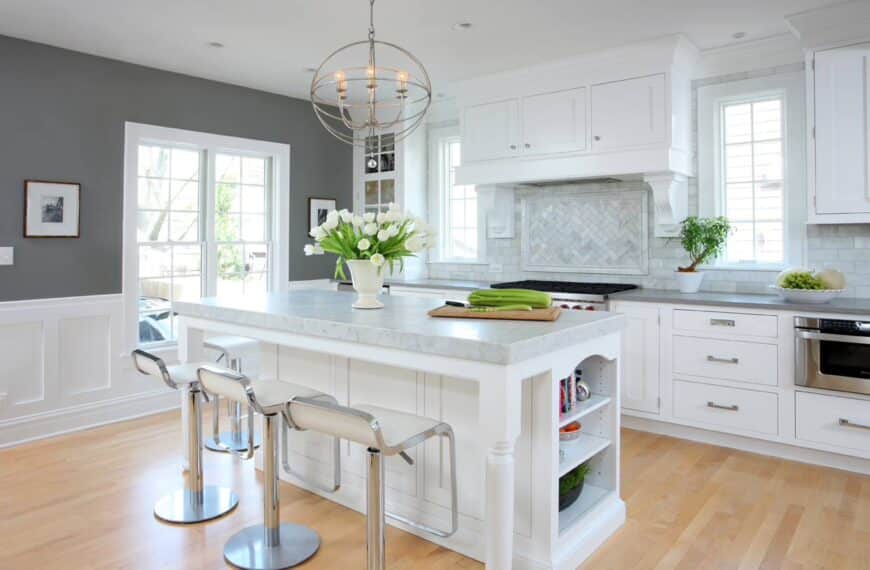 a minimalistic kitchen in a 2000s interior design home