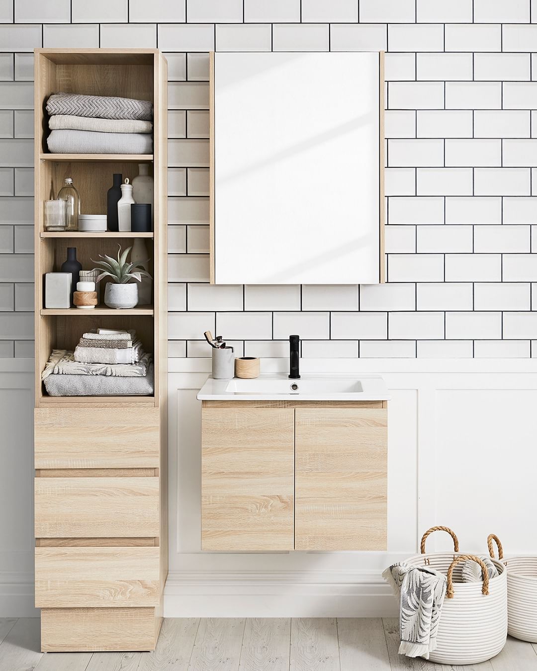 different closet types in a bathroom