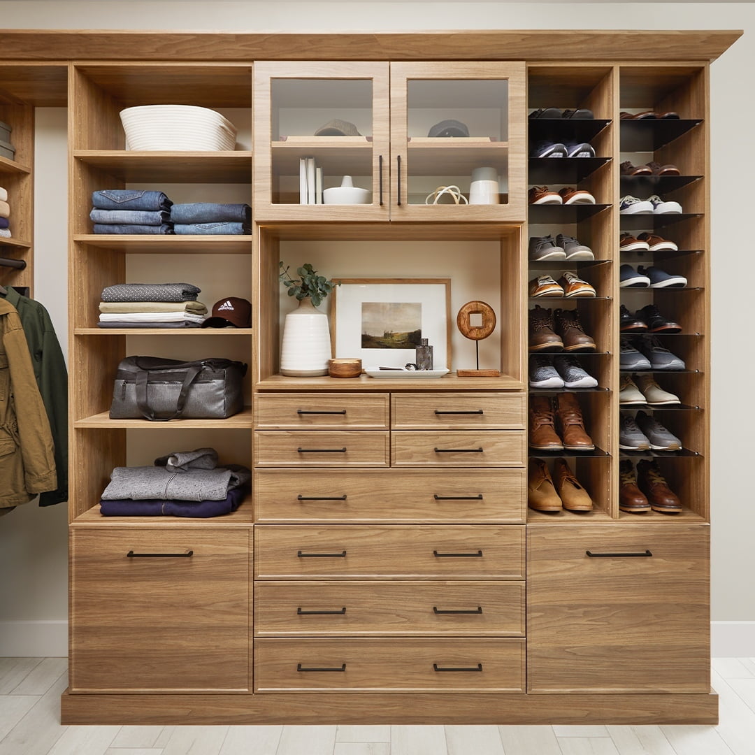 big closet with drawers