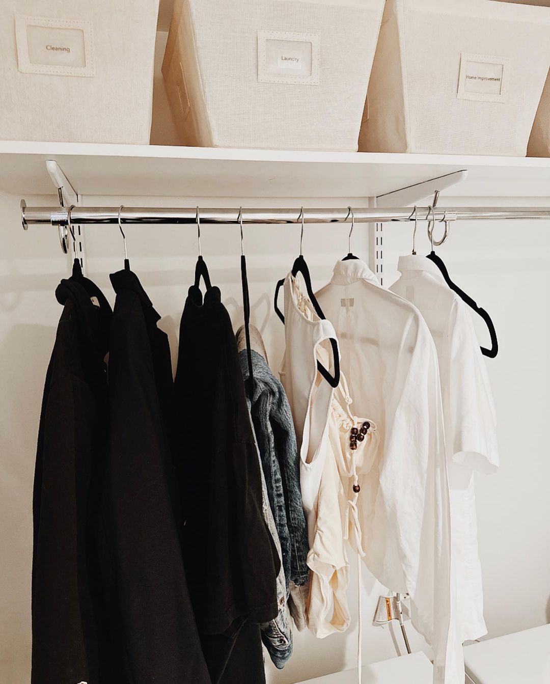 Closet with hanging bars