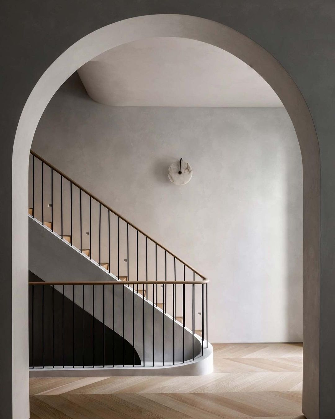 Staircase with walls with Venetian Plaster 