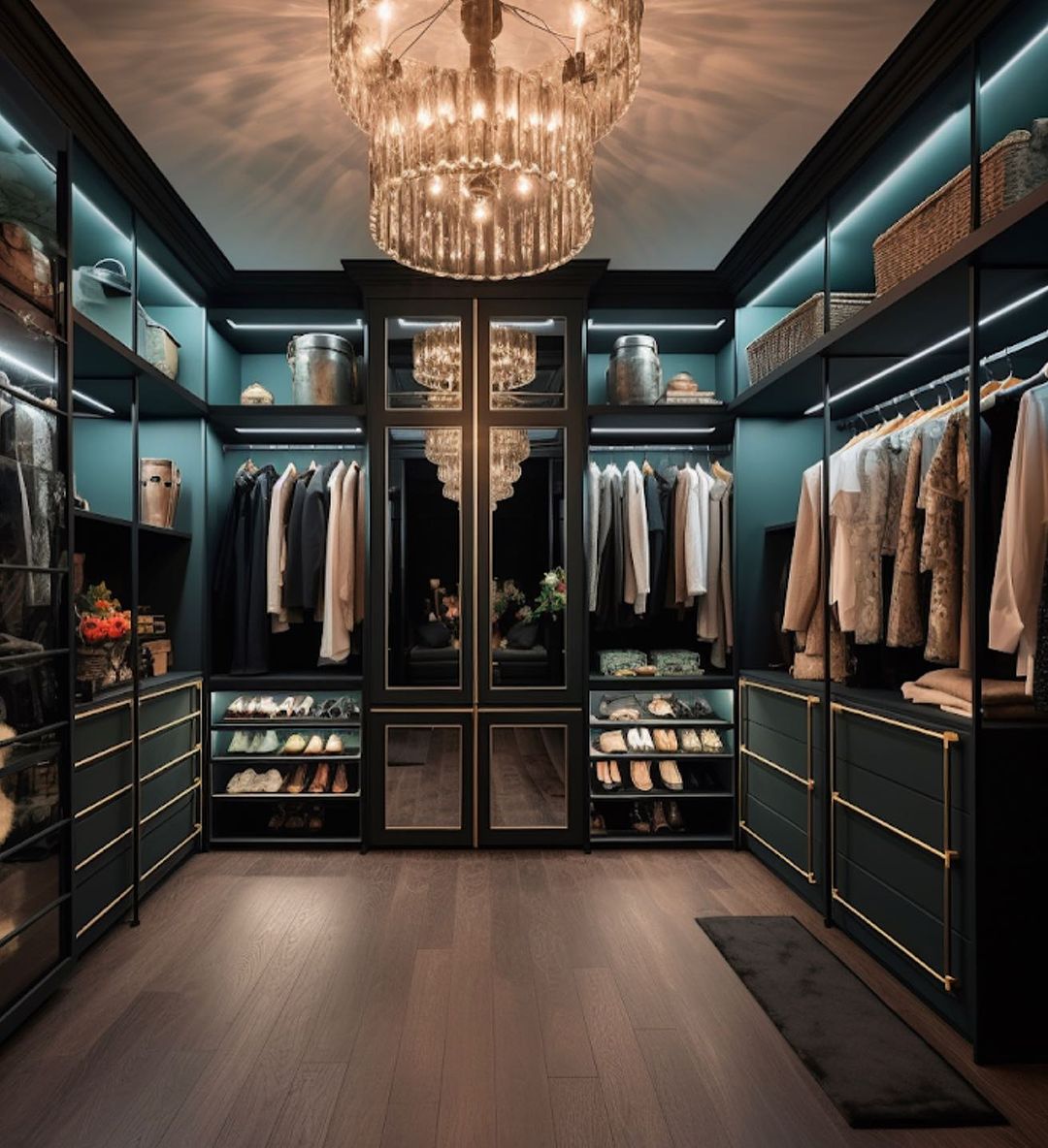 nice dark walk in closet