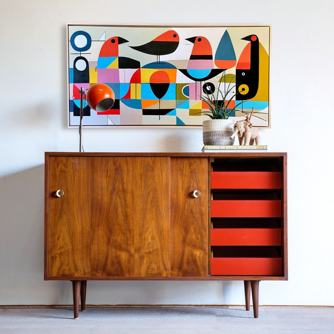 MCM Sideboard with art piece
