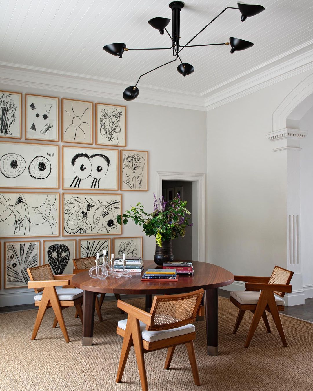 mid century modern dining room art